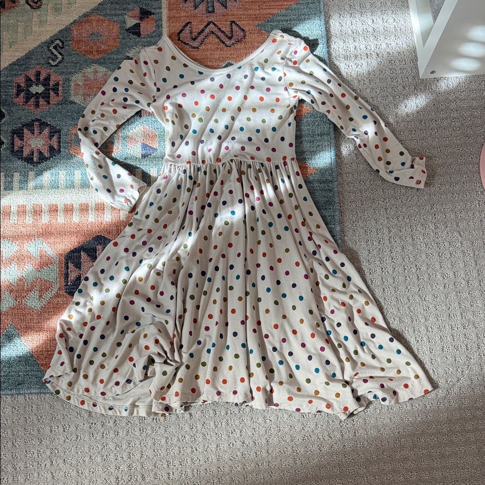 Kyte Girls Polka Dot Long-Sleeve Twirl Dress